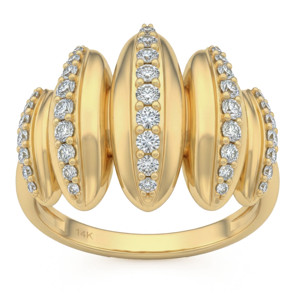 <span style="color:purple">SPECIAL!</span> .50ct G SI 14kt Yellow Gold Modern Diamond Band Ring Size 6.5