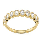.71ct G SI 14kt Yellow Gold Oval Cut Diamond Bezel Set Ring Size 6.5