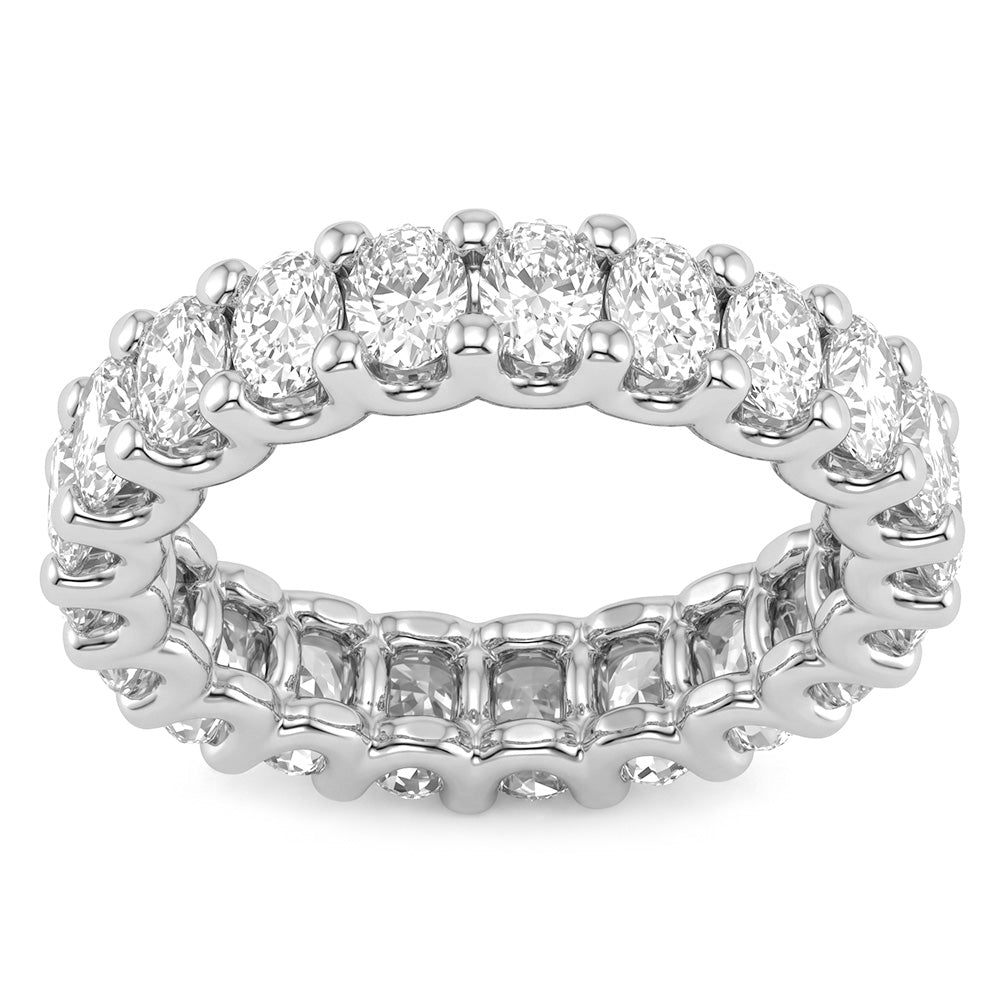 3.60ct G SI 14kt White Gold Oval Cut Diamond Eternity Ring Size 6.5