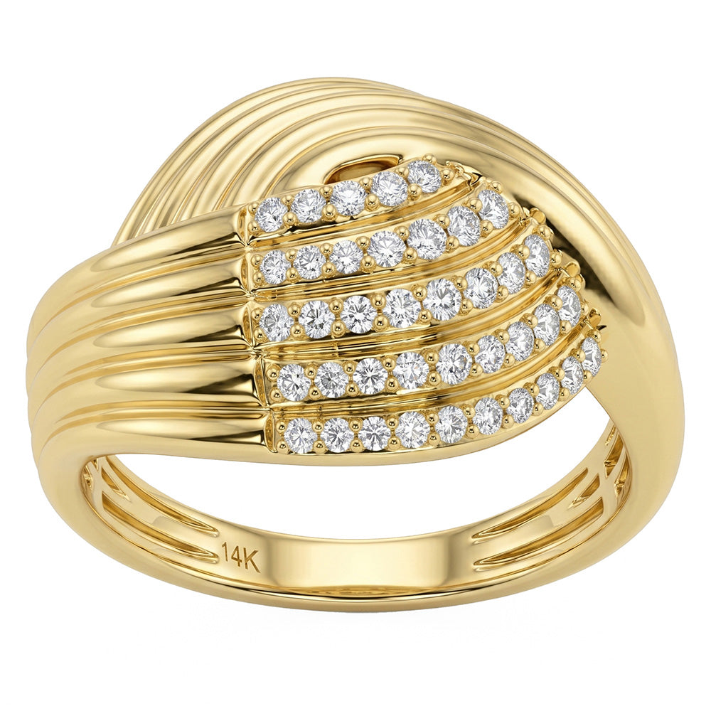 .26ct G SI 14kt Yellow Gold Diamond Modern Band Ring Size 6.5
