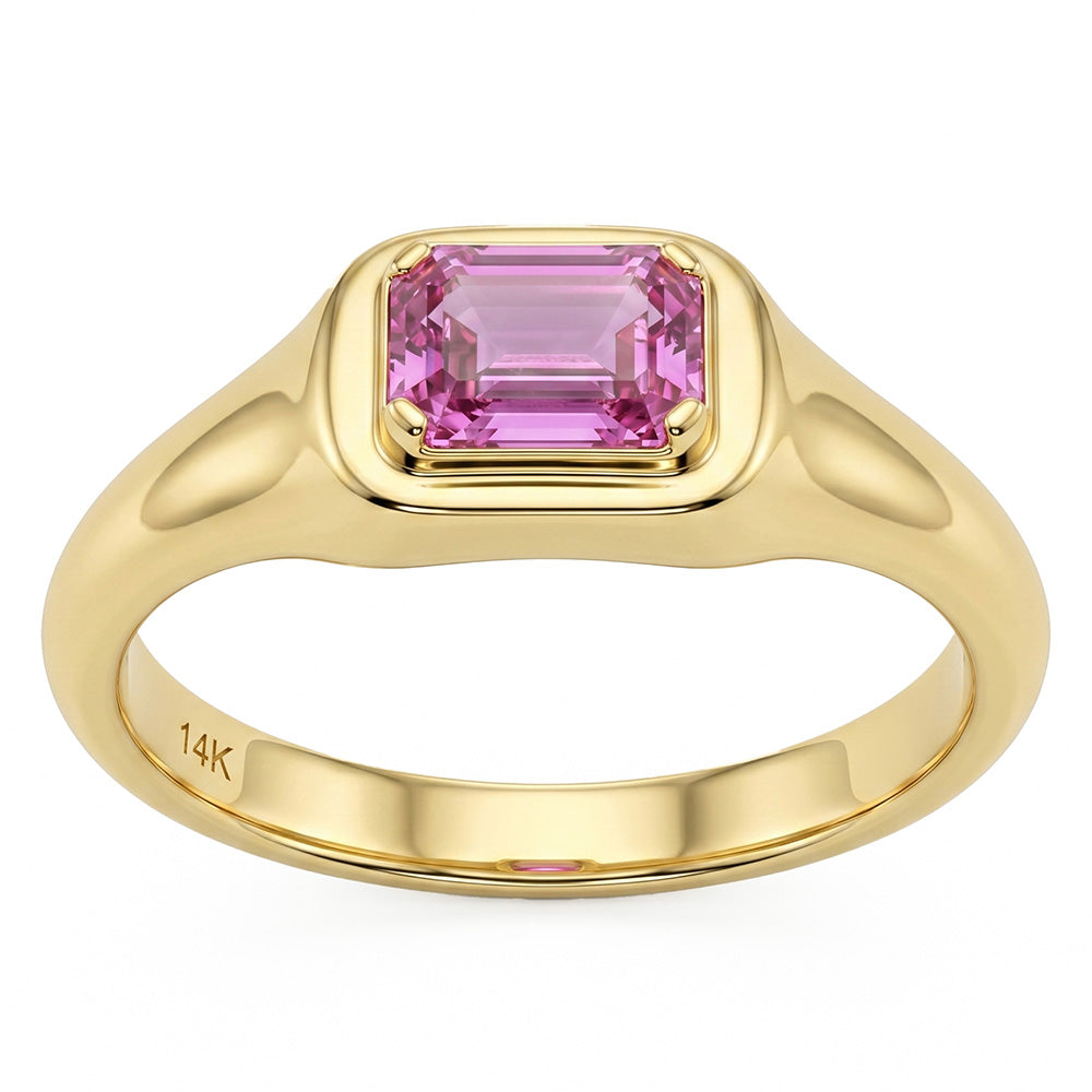 .47ct G SI 14kt Yellow Gold Pink Sapphire Gemstone Ring Size 6.5
