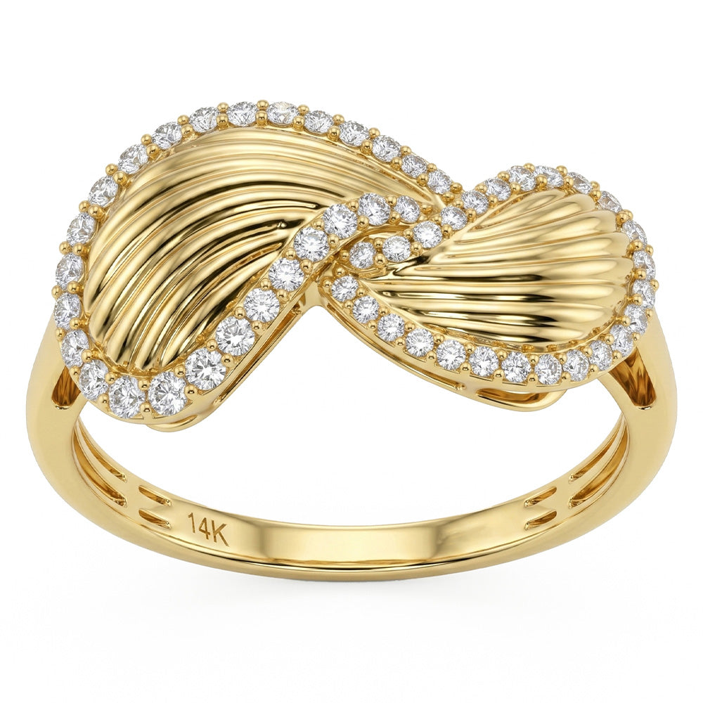 .25ct G SI 14kt Yellow Gold Diamond Modern Band Ring Size 6.5