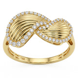 .25ct G SI 14kt Yellow Gold Diamond Modern Band Ring Size 6.5