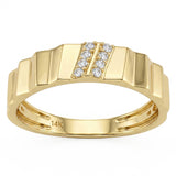 .07ct G SI 14kt Yellow Gold Diamond Modern Band Ring Size 6.5