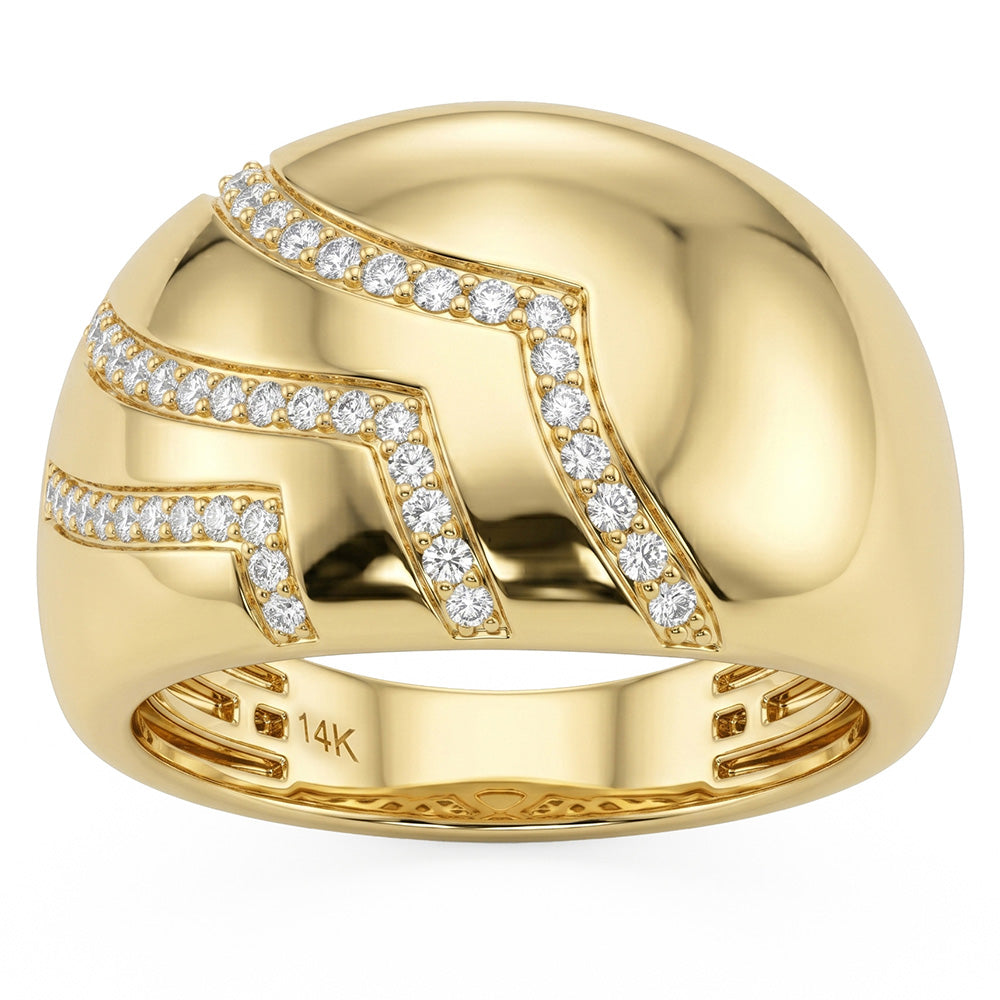 .22ct G SI 14kt Yellow Gold Diamond Modern Band Ring Size 6.5