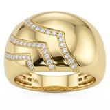 .22ct G SI 14kt Yellow Gold Diamond Modern Band Ring Size 6.5