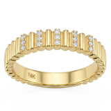 .10ct G SI 14kt Yellow Gold Diamond Modern Band Ring Size 6.5