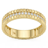 .18ct G SI 14kt Yellow Gold Diamond Modern Band Ring Size 6.5