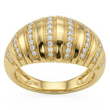 .37ct G SI 14kt Yellow Gold Diamond Modern Dome Shape Band Ring Size 6.5