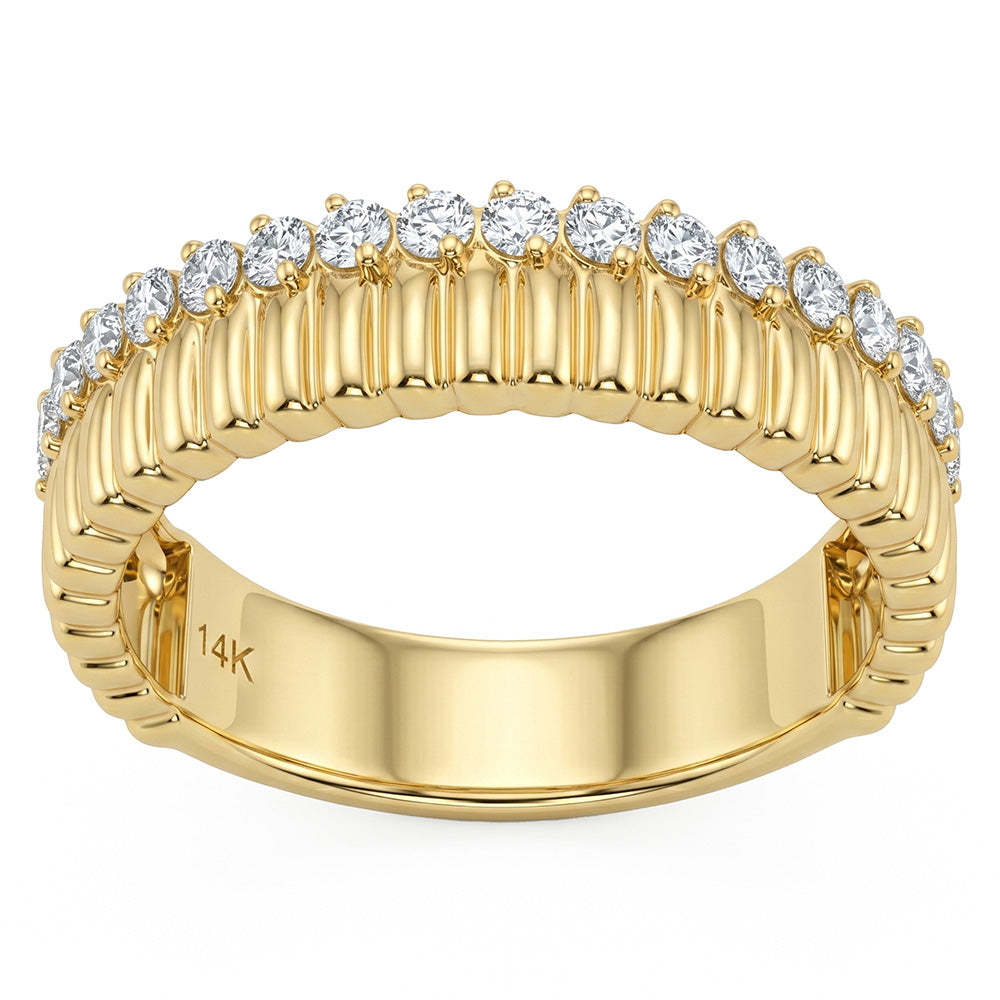 .51ct G SI 14kt Yellow Gold Diamond Modern Band Ring Size 6.5