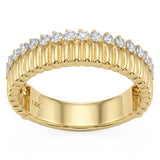 .51ct G SI 14kt Yellow Gold Diamond Modern Band Ring Size 6.5
