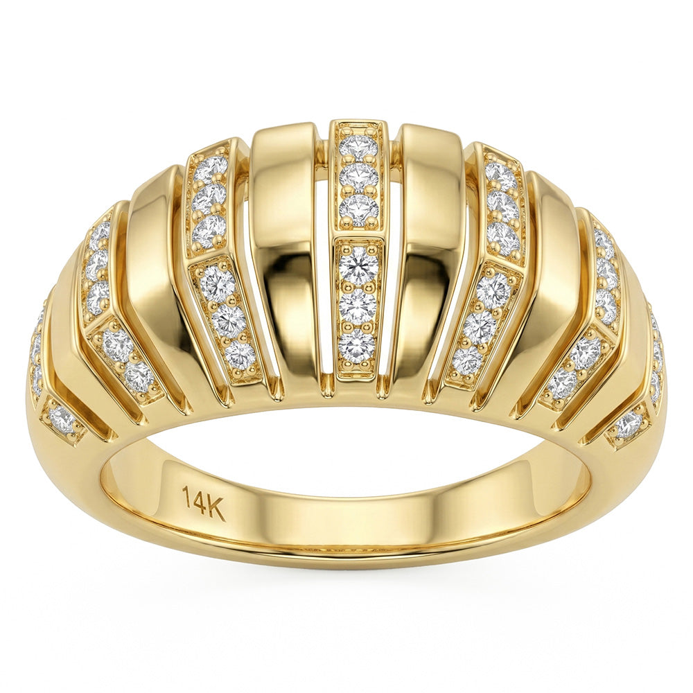 .37ct G SI 14kt Yellow Gold Diamond Modern Band Ring Size 6.5