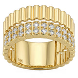 .55ct G SI 14kt Yellow Gold Diamond Modern Band Ring Size 6.5