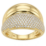 .88ct G SI 14kt Yellow Gold Diamond Modern Band Ring Size 6.5