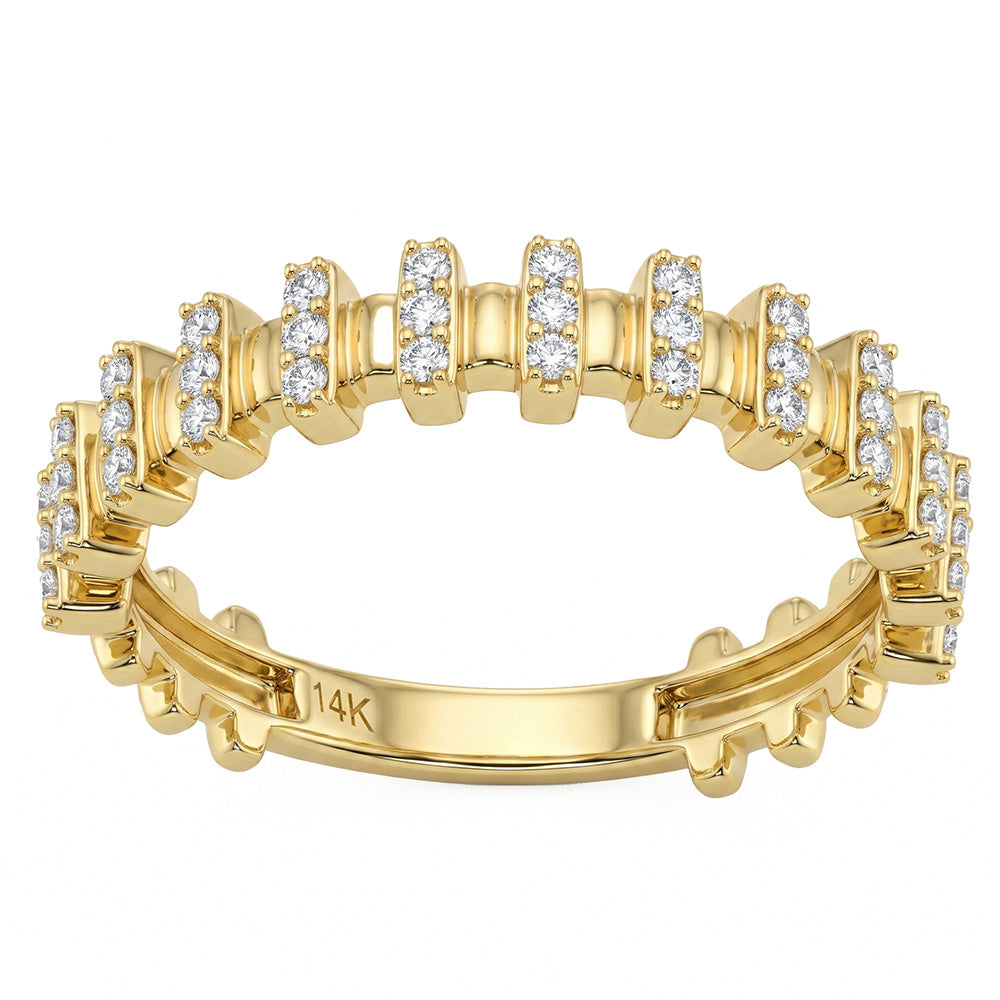 .28ct G SI 14kt Yellow Gold Diamond Modern Band Ring Size 6.5