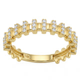 .28ct G SI 14kt Yellow Gold Diamond Modern Band Ring Size 6.5