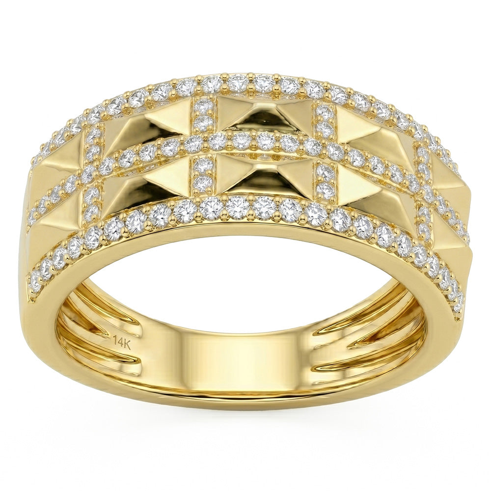 .36ct G SI 14kt Yellow Gold Diamond Modern Band Ring Size 6.5