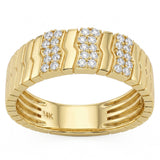 .21ct G SI 14kt Yellow Gold Diamond Modern Band Ring Size 6.5