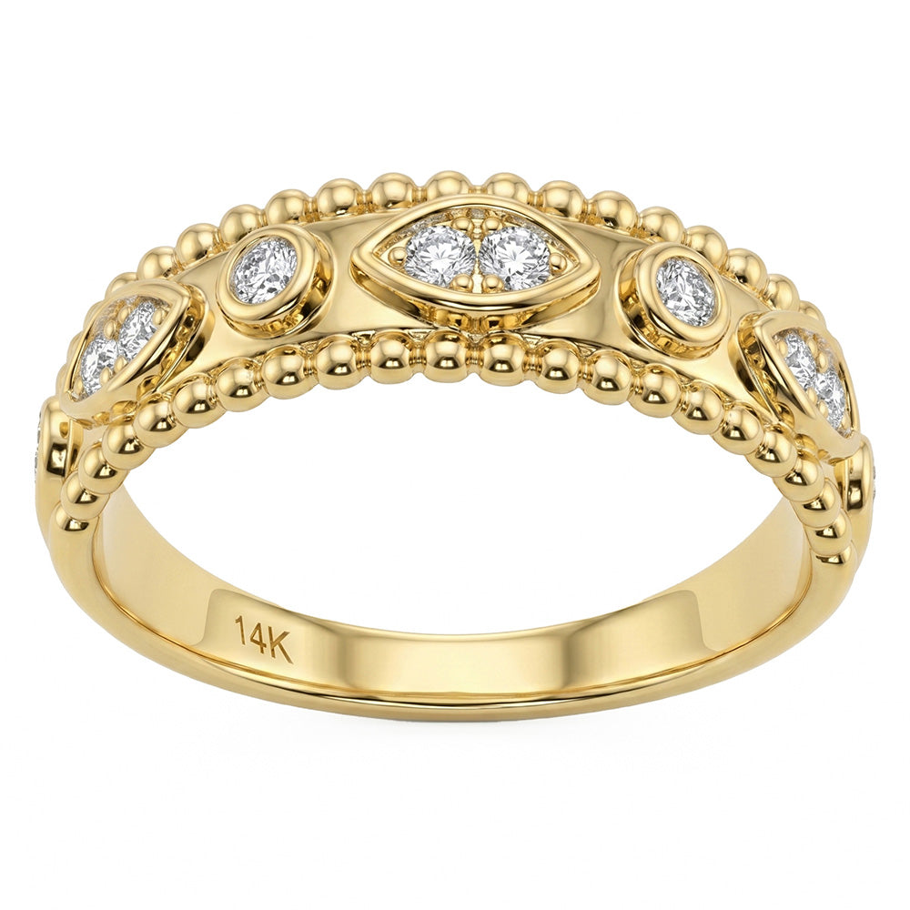 .16ct G SI 14kt Yellow Gold Diamond Band Ring Size 6.5