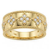 .19ct G SI 14kt Yellow Gold Diamond Clover Ring Size 6.5