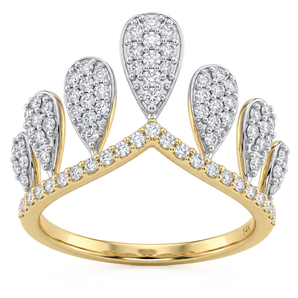 .60ct G SI 14kt Yellow Gold Diamond Modern Ring Size 6.5