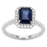 2.44ct G SI 14kt Yellow Gold Diamond & Blue Sapphire Gemstone Ring Size 6.5