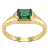 .62ct G SI 14kt Yellow Gold Modern Bezel Emerald Gemstone Ring Size 6.5