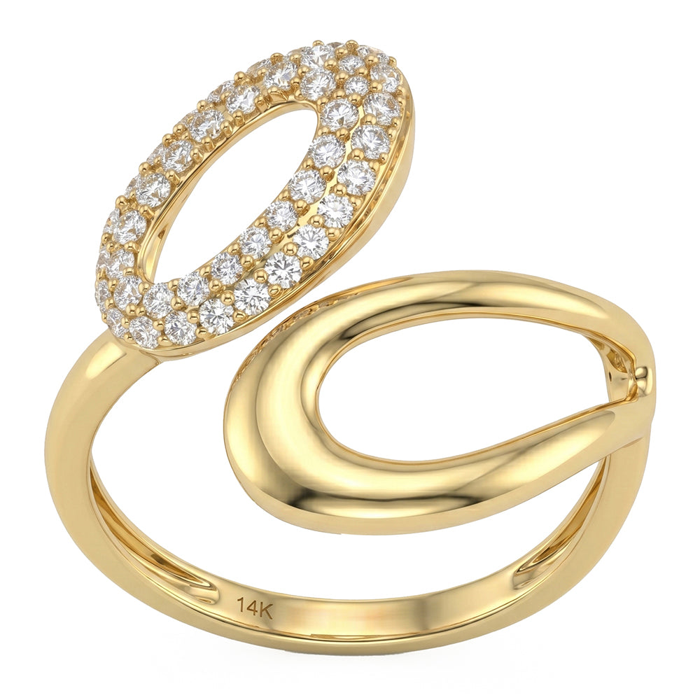 .32ct G SI 14kt Yellow Gold Diamond Wrap Around Ring Size 6.5