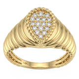 .22ct G SI 14kt Yellow Gold Diamond Pear Shape Modern Band Ring Size 6.5