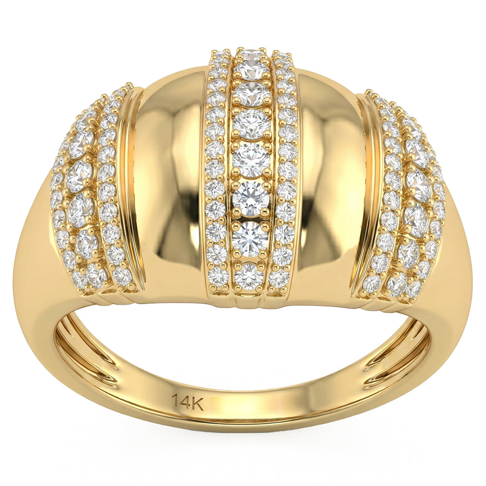 .54ct G SI 14kt Yellow Gold Diamond Modern Band Ring Size 6.5