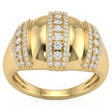 .54ct G SI 14kt Yellow Gold Diamond Modern Band Ring Size 6.5