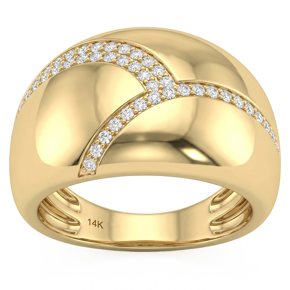 .27ct G SI 14kt Yellow Gold Diamond Modern Band Ring Size 6.5