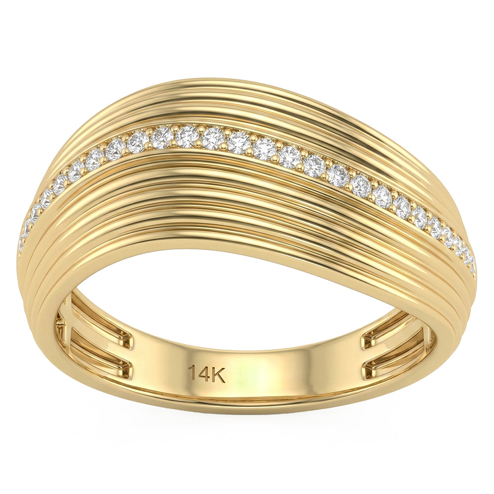 <span style="color:purple">SPECIAL!</span> .10ct G SI 14kt Yellow Gold Diamond Modern Band Ring Size 6.5