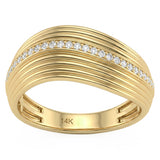 <span style="color:purple">SPECIAL!</span> .10ct G SI 14kt Yellow Gold Diamond Modern Band Ring Size 6.5