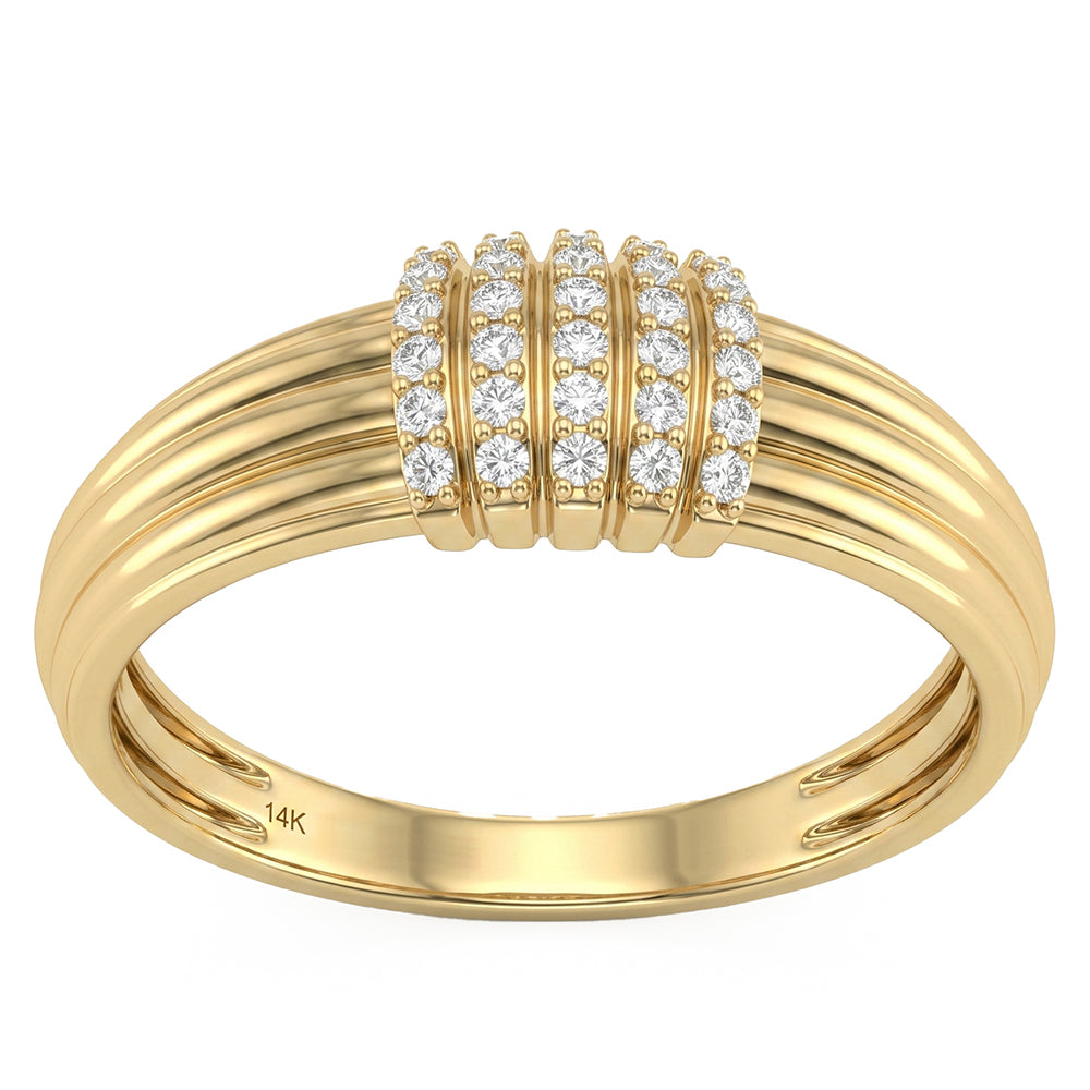 .13ct G SI 14kt Yellow Gold Diamond Modern Band Ring Size 6.5