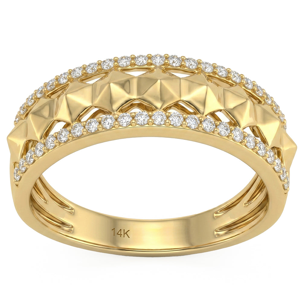 .25ct G SI 14kt Yellow Gold Diamond Modern Band Ring Size 6.5