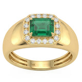 <span style="color:purple">SPECIAL!</span> .67ct G SI 14kt Yellow Gold Diamond & Emerald Gemstone Ring Size 6.5