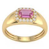 .67ct G SI 14kt Yellow Gold Diamond & Pink Sapphire Gemstone Ring Size 6.5