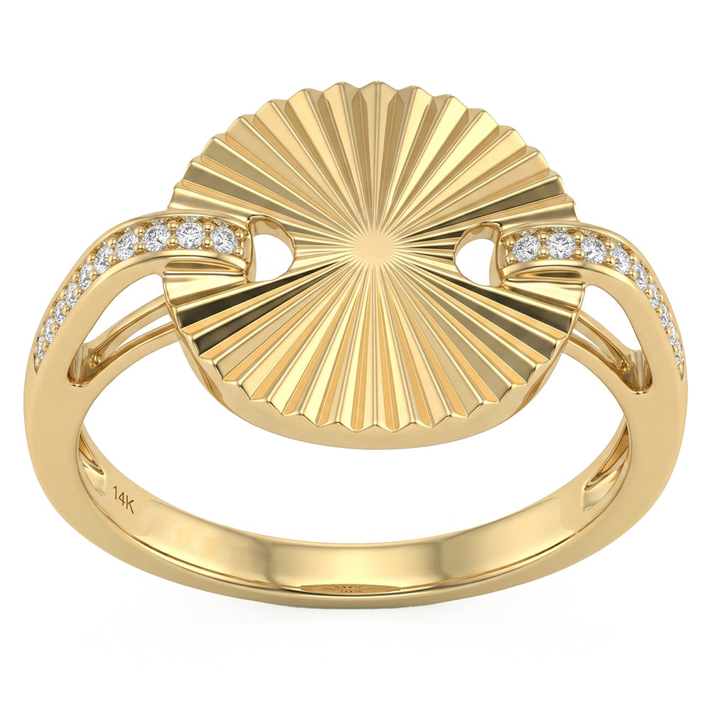 .06ct G SI 14kt Yellow Gold Diamond Modern Band Ring Size 6.5