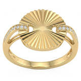 .06ct G SI 14kt Yellow Gold Diamond Modern Band Ring Size 6.5