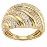 <span style="color:purple">SPECIAL!</span> .74ct G SI 14kt Yellow Gold Diamond Modern Band Ring Size 6.5