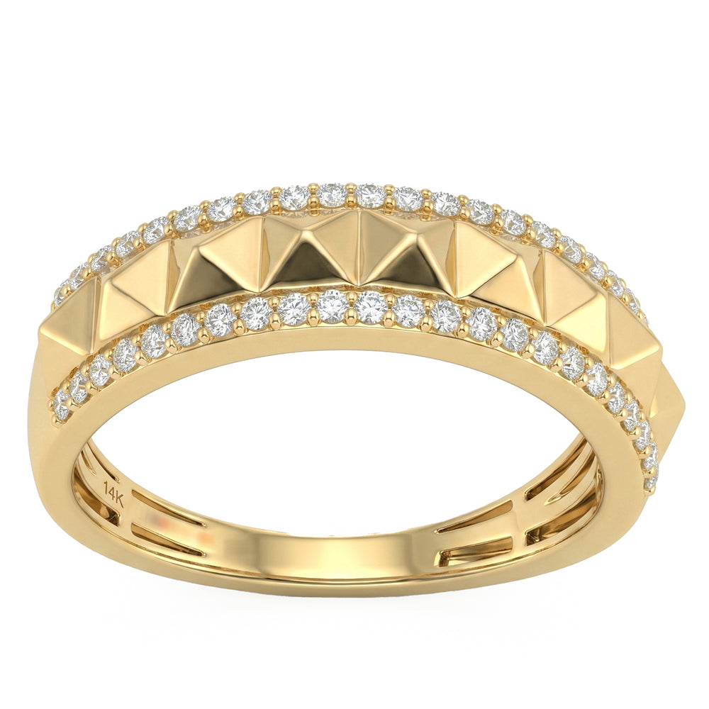 .25ct G SI 14kt Yellow Gold Diamond Modern Band Ring Size 6.5