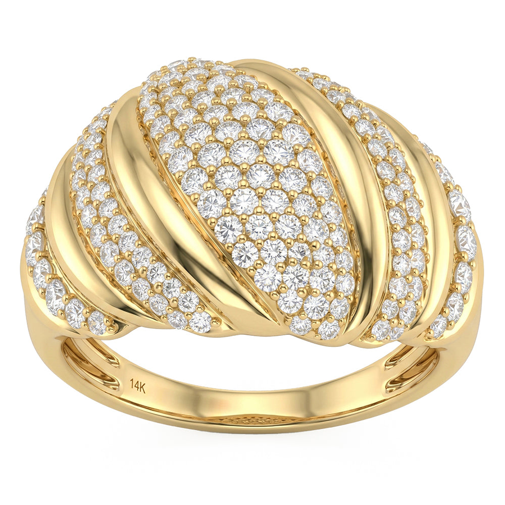 <span style="color:purple">SPECIAL!</span> .99ct G SI 14kt Yellow Gold Diamond Modern Band Ring Size 6.5