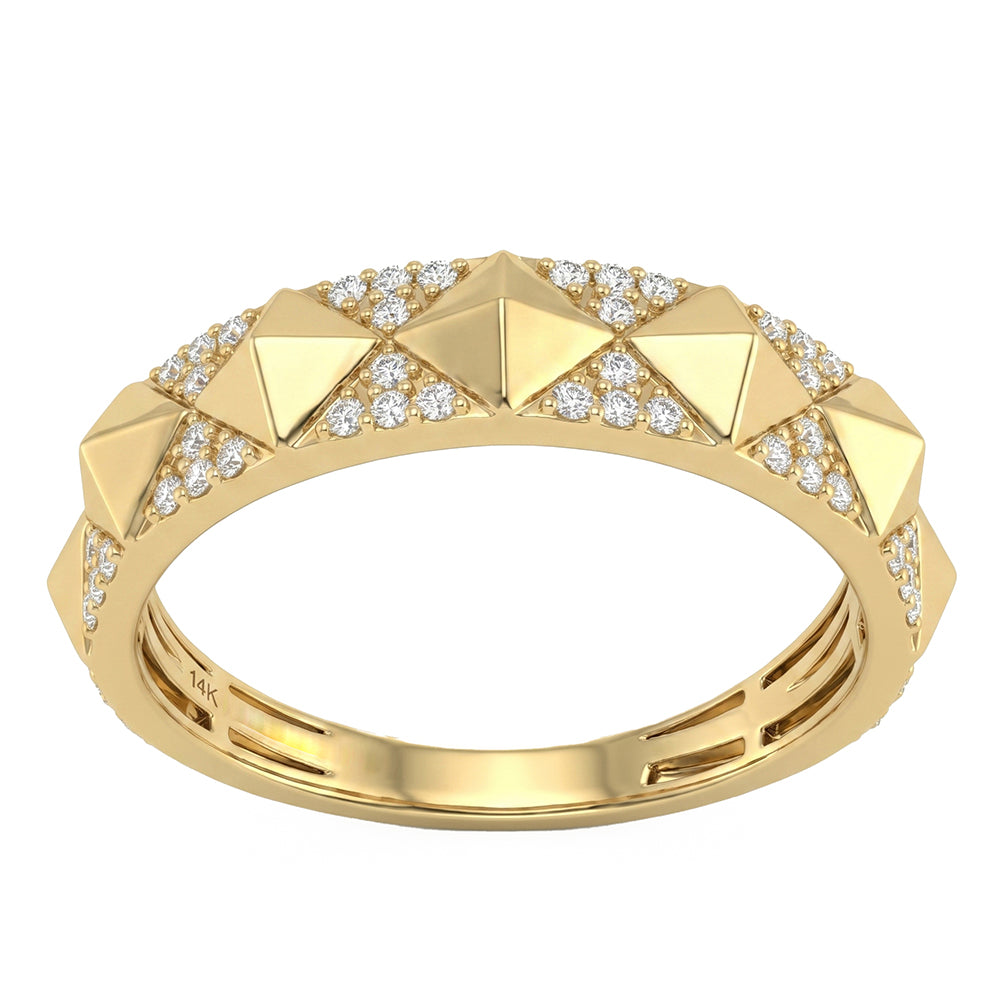 <span style="color:purple">SPECIAL!</span> .18ct G SI 14kt Yellow Gold Diamond Modern Band Ring Size 6.5