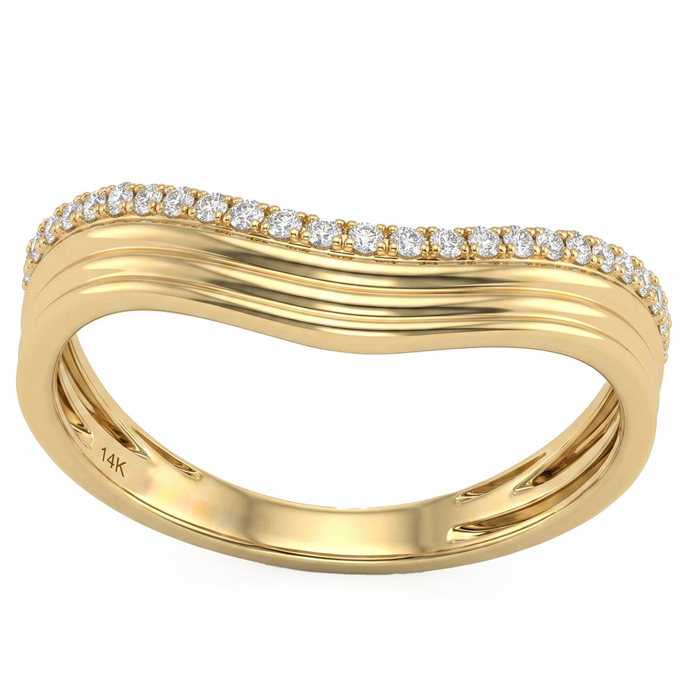 <span style="color:purple">SPECIAL!</span> .16ct G SI 14kt Yellow Gold Diamond Modern Band Ring Size 6.5