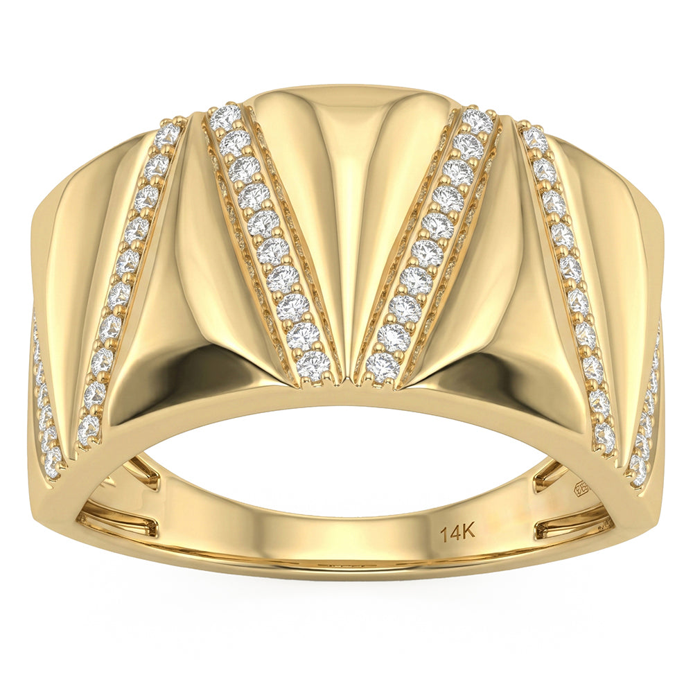<span style="color:purple">SPECIAL!</span> .37ct G SI 14kt Yellow Gold Diamond Modern Band Ring Size 6.5