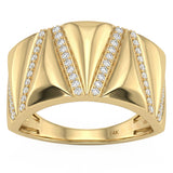 <span style="color:purple">SPECIAL!</span> .37ct G SI 14kt Yellow Gold Diamond Modern Band Ring Size 6.5