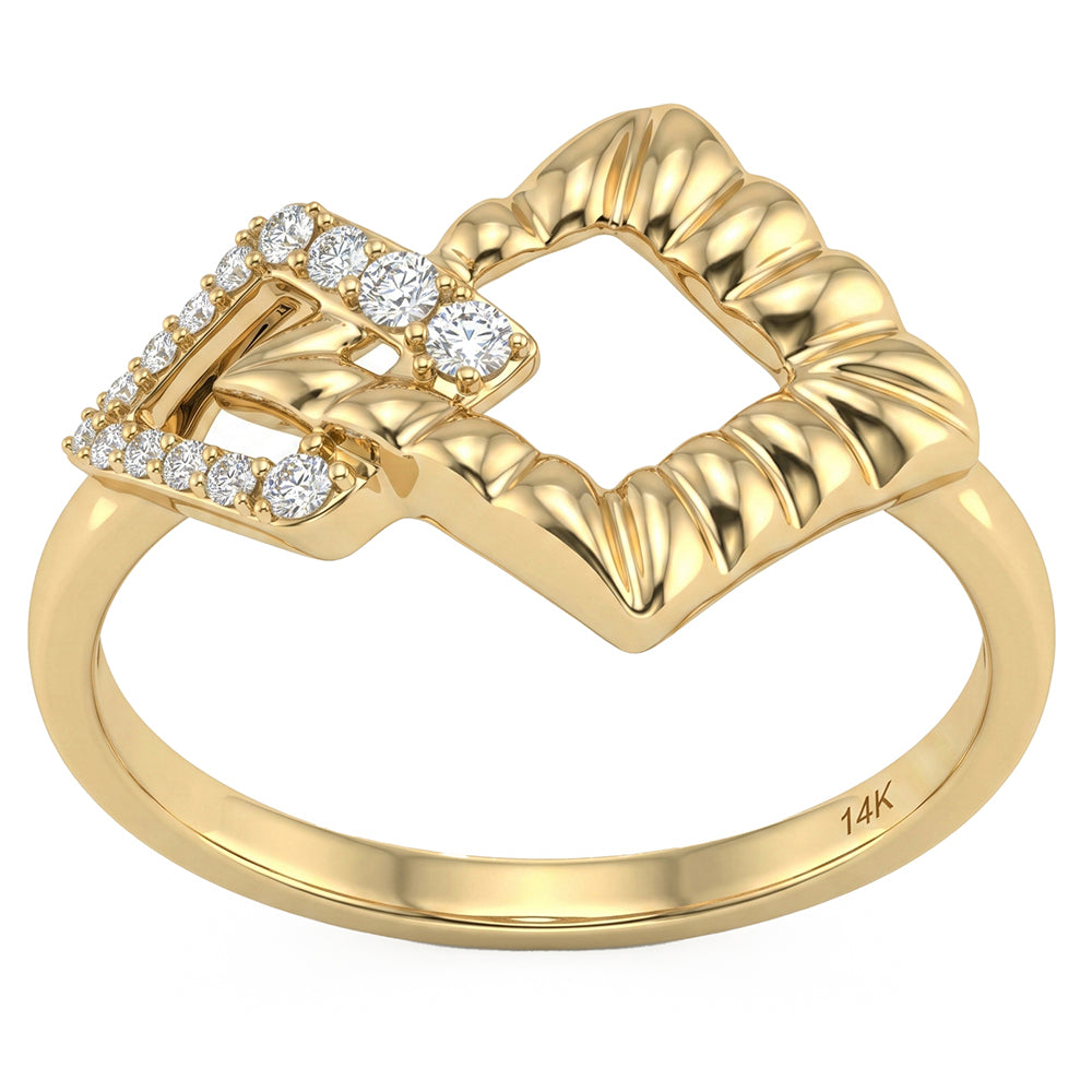 <span style="color:purple">SPECIAL!</span> .09ct G SI 14kt Yellow Gold Diamond Modern Ring Size 6.5