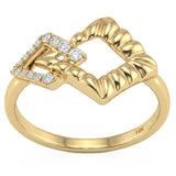 <span style="color:purple">SPECIAL!</span> .09ct G SI 14kt Yellow Gold Diamond Modern Ring Size 6.5