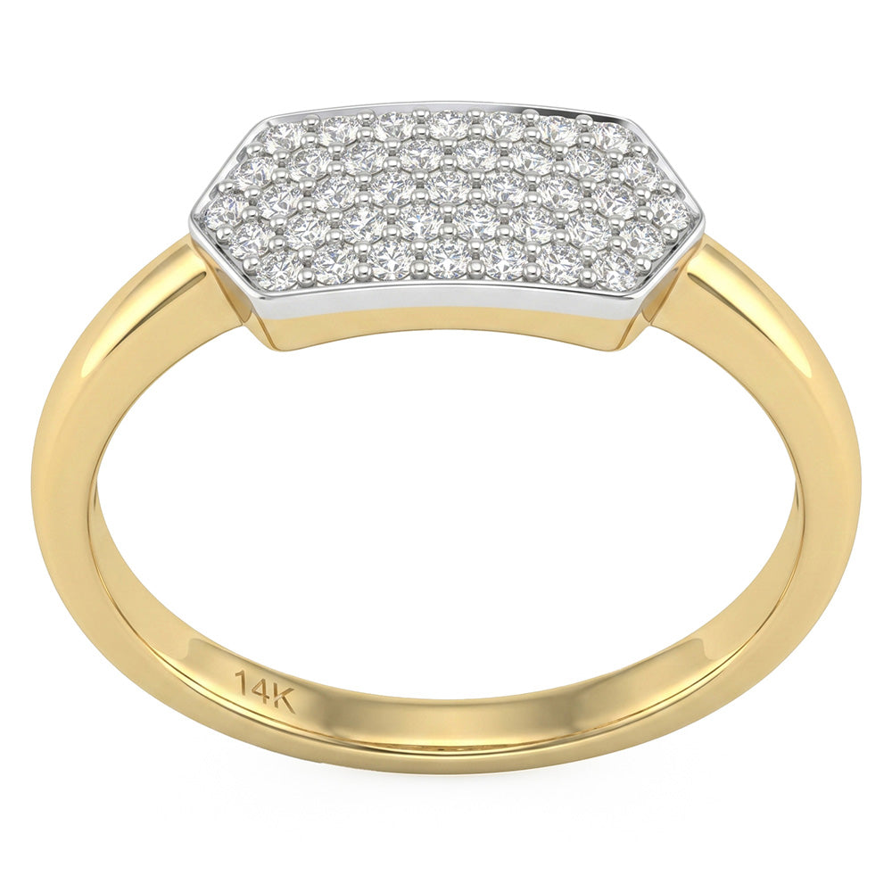 .21ct G SI 14kt Yellow Gold Diamond Modern Band Ring Size 6.5